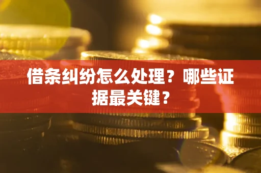 济南借条纠纷怎么处理？哪些证据最关键？