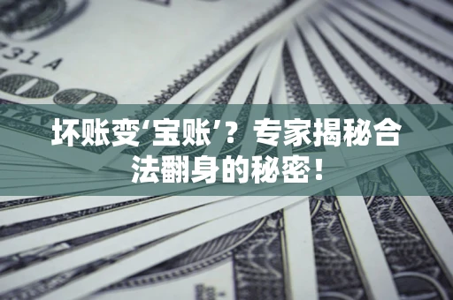 济南坏账变‘宝账’？专家揭秘合法翻身的秘密！