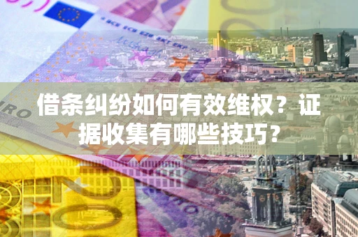 济南借条纠纷如何有效维权？证据收集有哪些技巧？