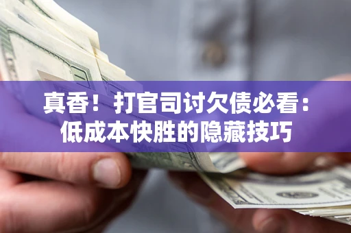 济南真香！打官司讨欠债必看：低成本快胜的隐藏技巧