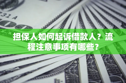 济南担保人如何起诉借款人？流程注意事项有哪些？